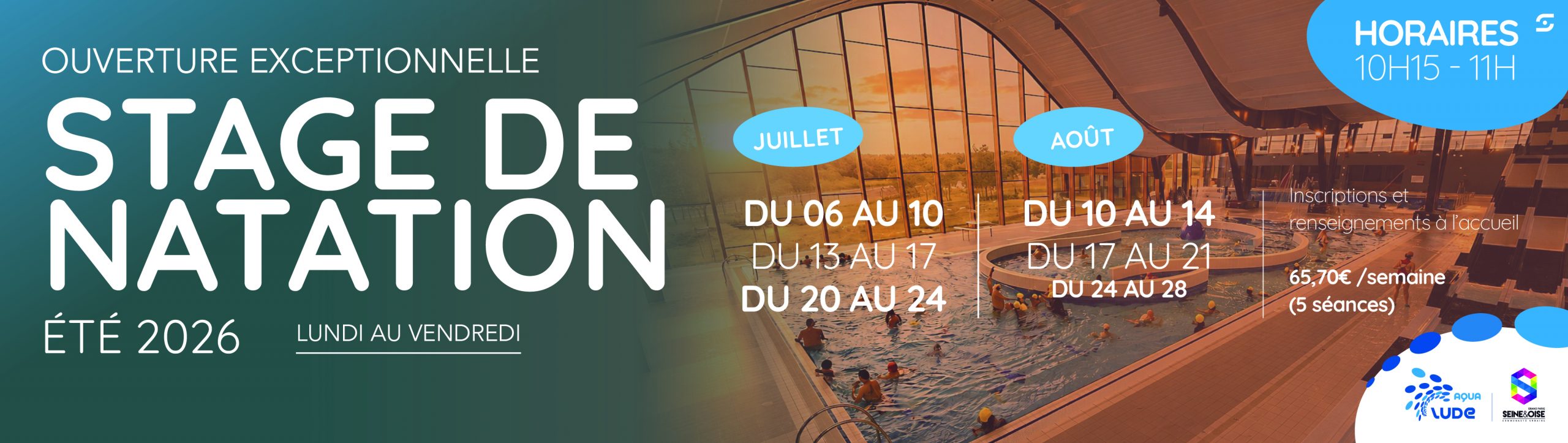 OUVERTURE EXCEPTIONNELLE STAGE DE NATATION ÉTÉ
